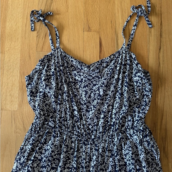 GAP Floral Linen-Blend Tie-Shoulder Corset Cami Jumpsuit - Picture 2 of 7